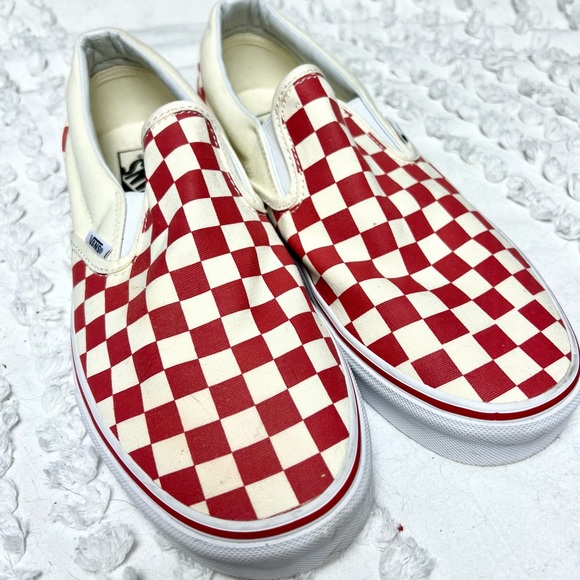 Vans Slip On Checkerboard, Red and off-white - Picture 4 of 8